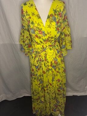 Sunny Floral Wrap Maxi Dress with Tie Waist